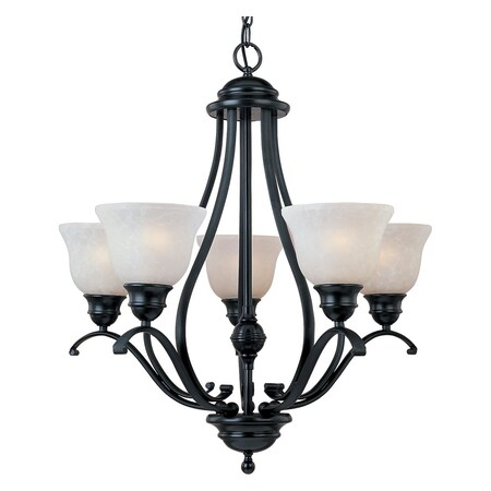 Maxim Five Light Black Ice Glass Up Chandelier 11805ICBK